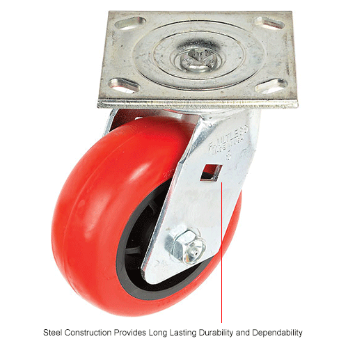 Faultless Swivel Plate Caster 1498-5 5" Polyurethane Wheel
																			