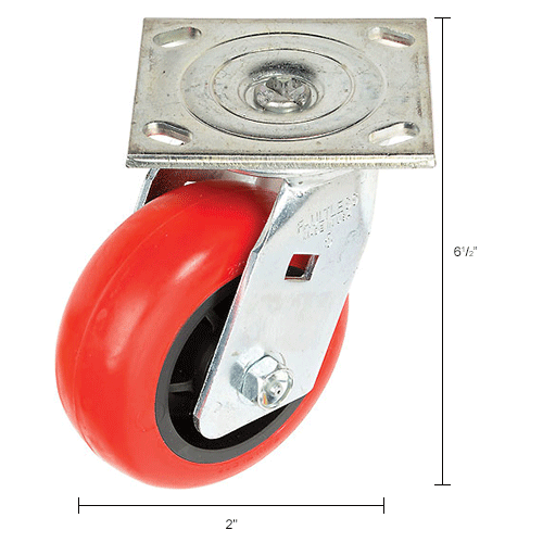 Faultless Swivel Plate Caster 14985 5" Polyurethane Wheel