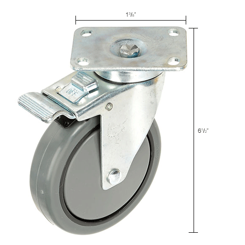 Faultless Total Lock Swivel Plate Caster 8995TB 5" Polyurethane Wheel