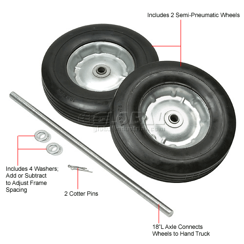 Global Industrial™ Universal 10" SemiPneumatic Hand Truck Wheel Kit
