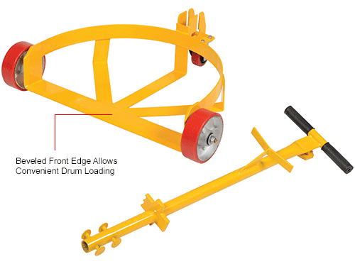 Low-Profile Drum Caddy with Bung Wrench Handle LO-DC-MR - Mold-on ...