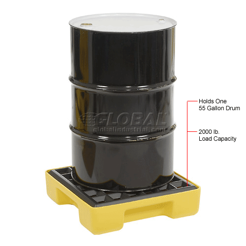 Eagle 1633 1 Drum Spill Containment Modular Platform Yellow with No Drain 921220