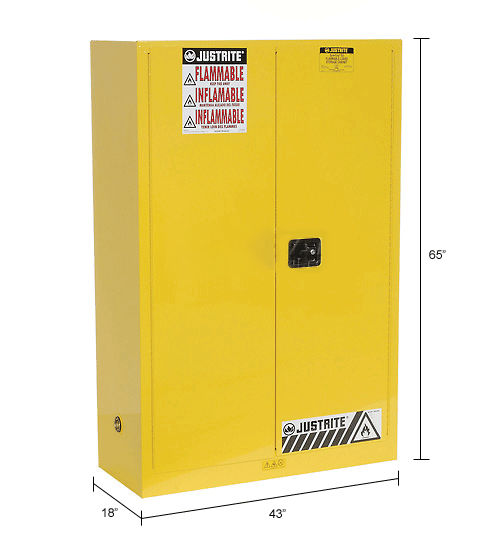 Justrite Flammable With Manual Close Double Door 45 Gallon