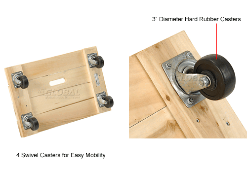 Global Industrial™ Hardwood Dolly with Solid Deck 36 x 24 1000 Lb. Capacity