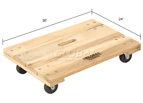 Global Industrial™ Hardwood Dolly with Solid Deck 36 x 24 1000 Lb