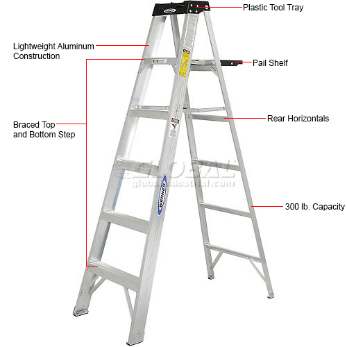 Werner 8' Type 1A Aluminum Step Ladder - 378 | 954404 ...