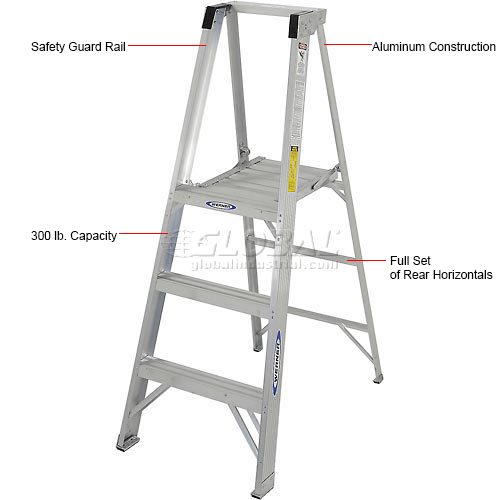 Werner 3' Type 1A Aluminum Platform Ladder - P373 | 954418 ...