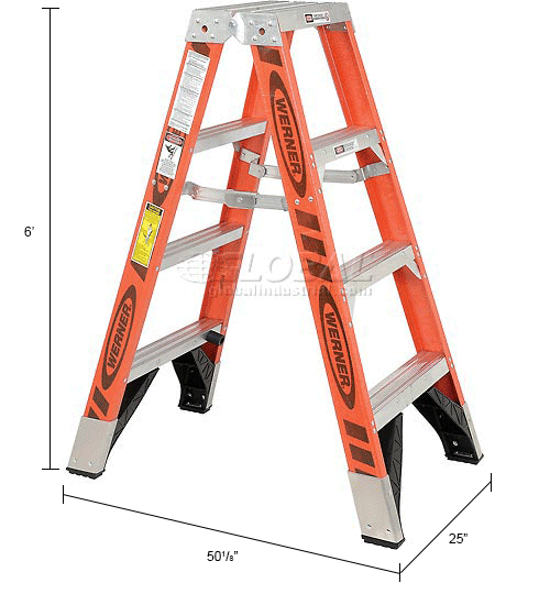 Dual Access Fiberglass Step Ladder
																			