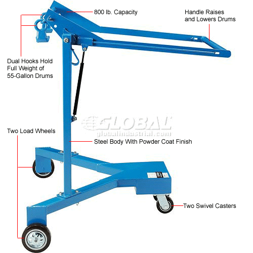 29.5 x 29.5 x 5.5 1,000-lb Renewed Capacity Wesco Industrial Products 240062 Universal Drum Lifter 