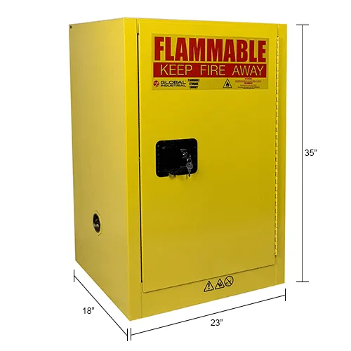 Global Industrial™ Flammable Cabinet, Manual Close Single Door, 12