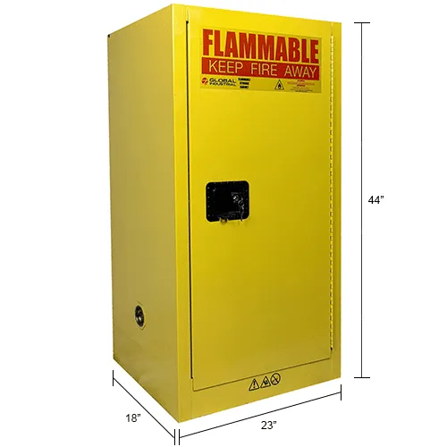 Global Industrial™ Flammable Cabinet, Manual Close Single Door, 16
