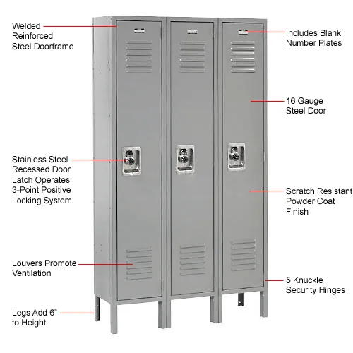 Global Industrial™ Infinity® 1-Tier 3 Door Locker, 45