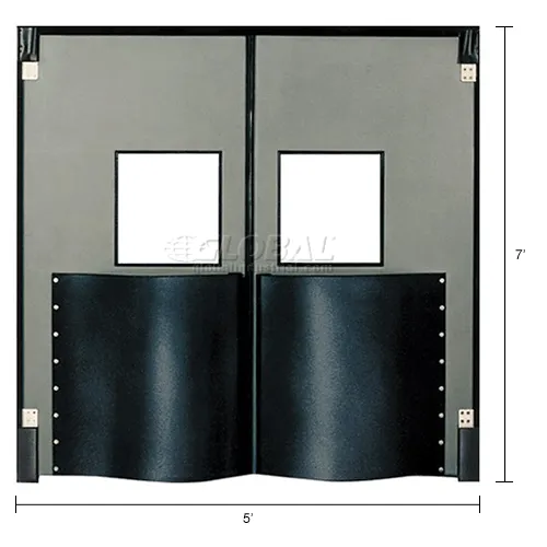 Dorēpu Chase Doors Extra HD Double Panel Traffic Door 5'W x 7'H Metallic