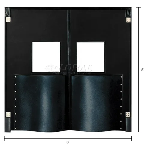 Chase Doors Extra HD Double Panel Traffic Door 8'W x 8'H Black