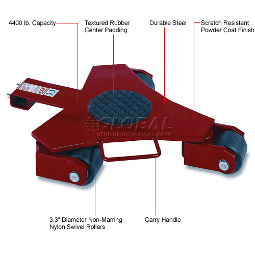 GKS Perfekt® 610238 Rotating Multidirectional Machine Dolly 4400 Lb. Cap.