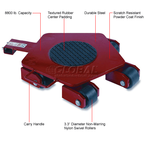 GKS Perfekt® 610240 Rotating Multidirectional Machine Dolly 8800 Lb. Cap.