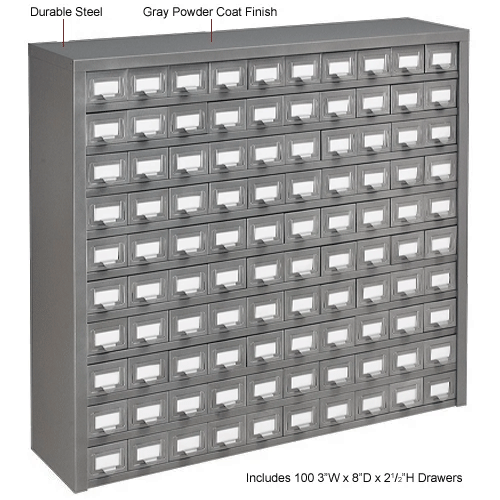 Cabinets Drawer Global Industrial Steel Storage Drawer Cabinet 100 Drawers 36 W X 9 D X 34 1 2 H 986102 Globalindustrial Com