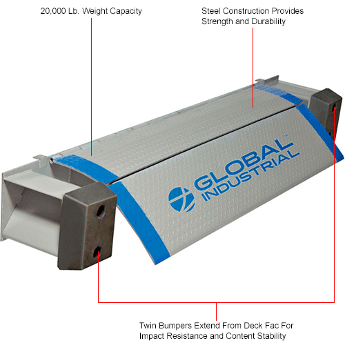Global Industrial™ EZPull Mechanical Edge of Dock Leveler, 72" Usable W, 20,000 Lb. Cap.