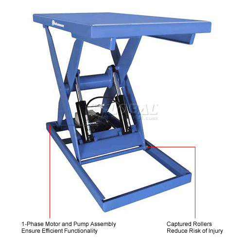 Bishamon® Optimus Lift5k Power Scissor Lift Table 72x48 5000 Lb. Cap 