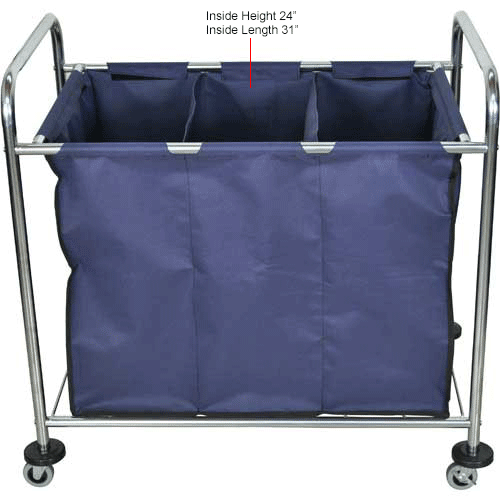 Luxor Industrial Laundry Hamper Bulk Truck with 3 Compartments
																			