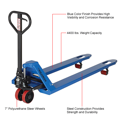 Global Industrial™ Premium Extra-Long Fork Pallet Jack Truck 27 x 70 ...