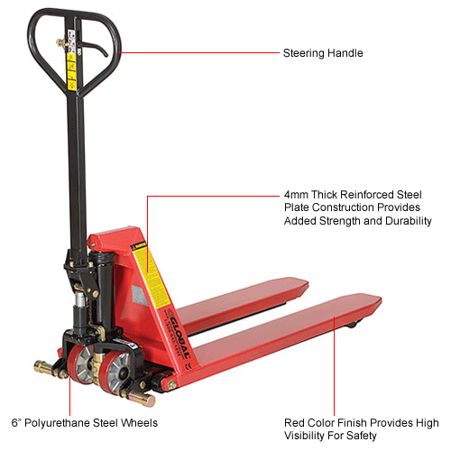 Global Industrial™ Manual High-Lift Skid Jack Truck, 2200 Lb. Capacity ...