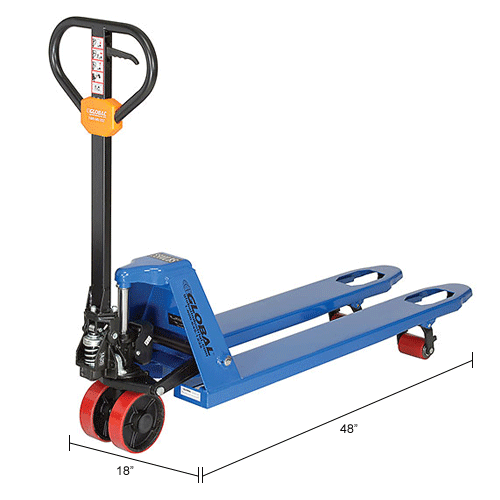 Global Industrial™ Premium Narrow Aisle Pallet Jack Truck 18 x 48 Forks