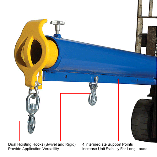 Global Industrial™ Forklift Telescoping Jib Boom Crane, 86-1/4