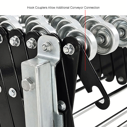 Global Industrial™ 2'4" to 8'11"L Steel Skate Wheel Conveyor, Portable