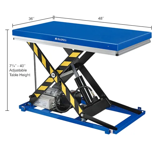 作業台 540x460x740 Global Industrial™ Power Scissor Lift Table, Hand Control, 48