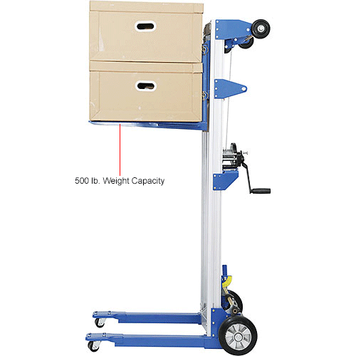 Global Industrial™ Lightweight Hand Operated Lift Truck, 500 Lb. Capacity Fixed Legs