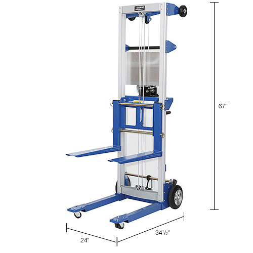 Global Industrial™ Lightweight Hand Operated Lift Truck, 500 Lb. Capacity Fixed Legs