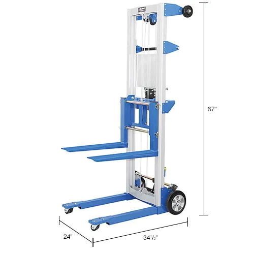 Global Industrial™ Lightweight Hand Operated Lift Truck, 400 Lb