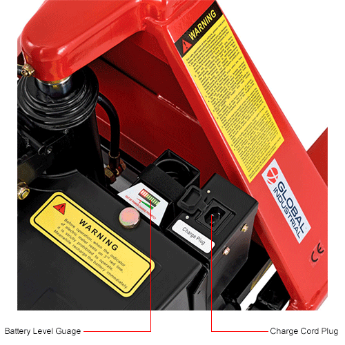 Global Industrial™ Battery High Lift Skid Truck, 3300 Lb. Capacity, 21