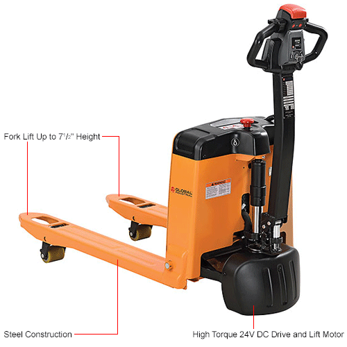 Global Industrial™ SelfPropelled Electric Pallet Jack Truck, 4000 Lb