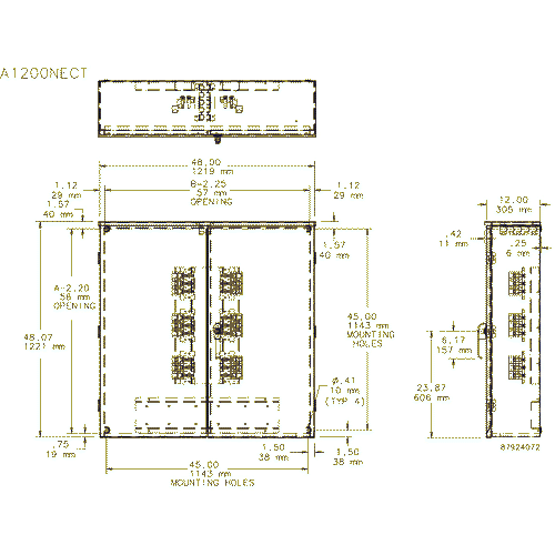 Hoffman A1200NECT, Ct W Lugs, Galvanized/Gray B1456508