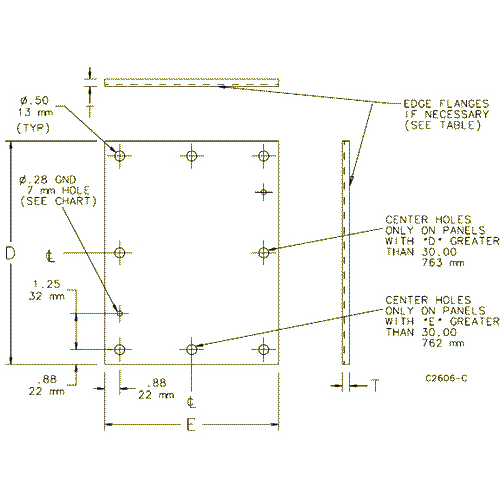 Hoffman A48P42G, Panel, Nema 12, 45.00x39.00, Fits 48x42, Galvanized