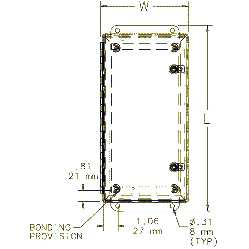 Hoffman A14128CHFL, Continuous Hinge W/Quick Turn Fast Latch, Type 4, 14.00X12.00X8.00, Steel/Gray