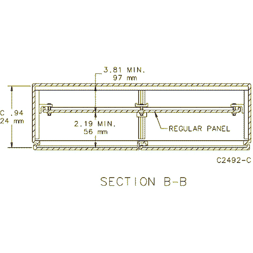 Hoffman A72P72F2G, Panel, Half 30.88x56.00, Fits 72.06x72.06, Galvanized