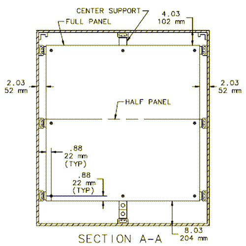Hoffman A72P72F2G, Panel, Half 30.88x56.00, Fits 72.06x72.06, Galvanized