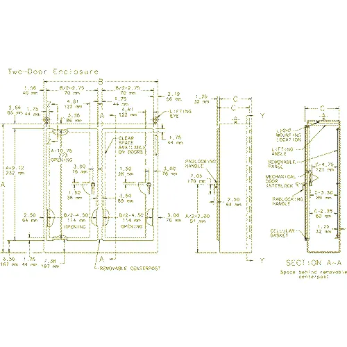 Hoffman A84XM7818FTC, Heavy Duty Fs Disc. Encl, W/Panel, 2 Door