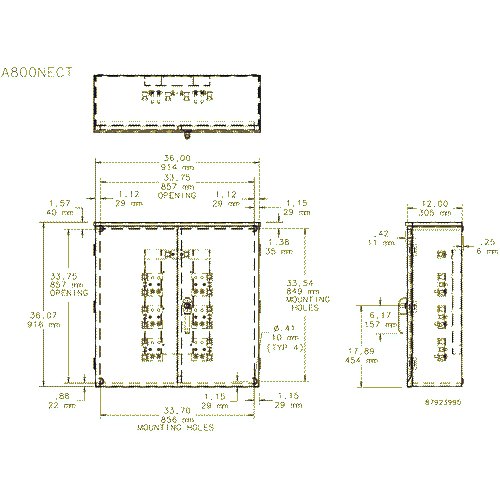 Hoffman A800NECT, Ct W Lugs, Galvanized/Gray