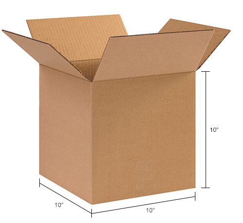 Cube Cardboard Corrugated Boxes 10" x 10" x 10" 200#/ECT-32