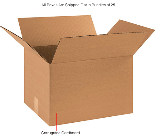 Cardboard Corrugated Boxes 18" x 14" x 12" 200#/ECT-32