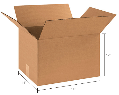 Cardboard Corrugated Boxes 18" x 14" x 12" 200#/ECT-32