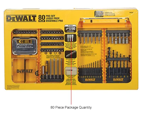 DeWalt® Pro Drilling/Driving Set DWAMF1280, 80 Pieces