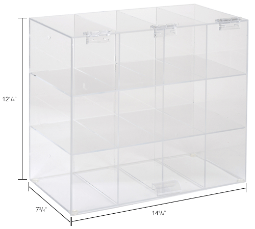 Horizon Mfg. Safety Glass Holder With Door, 5205, Holds 12 Glasses, 7-3/4"L
