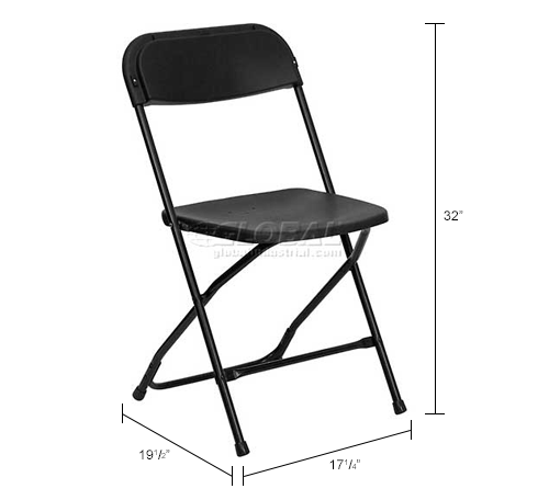 Flash Furniture Plastic Folding Chair - Black
