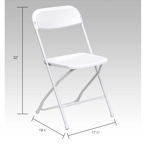 Flash Furniture Plastic Folding Chair - White