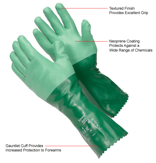 Scorpio® Chemical Resistant Gloves, Ansell 8-354, 14"L, Gauntlet Cuff, Size 8, 1 Pair
																			